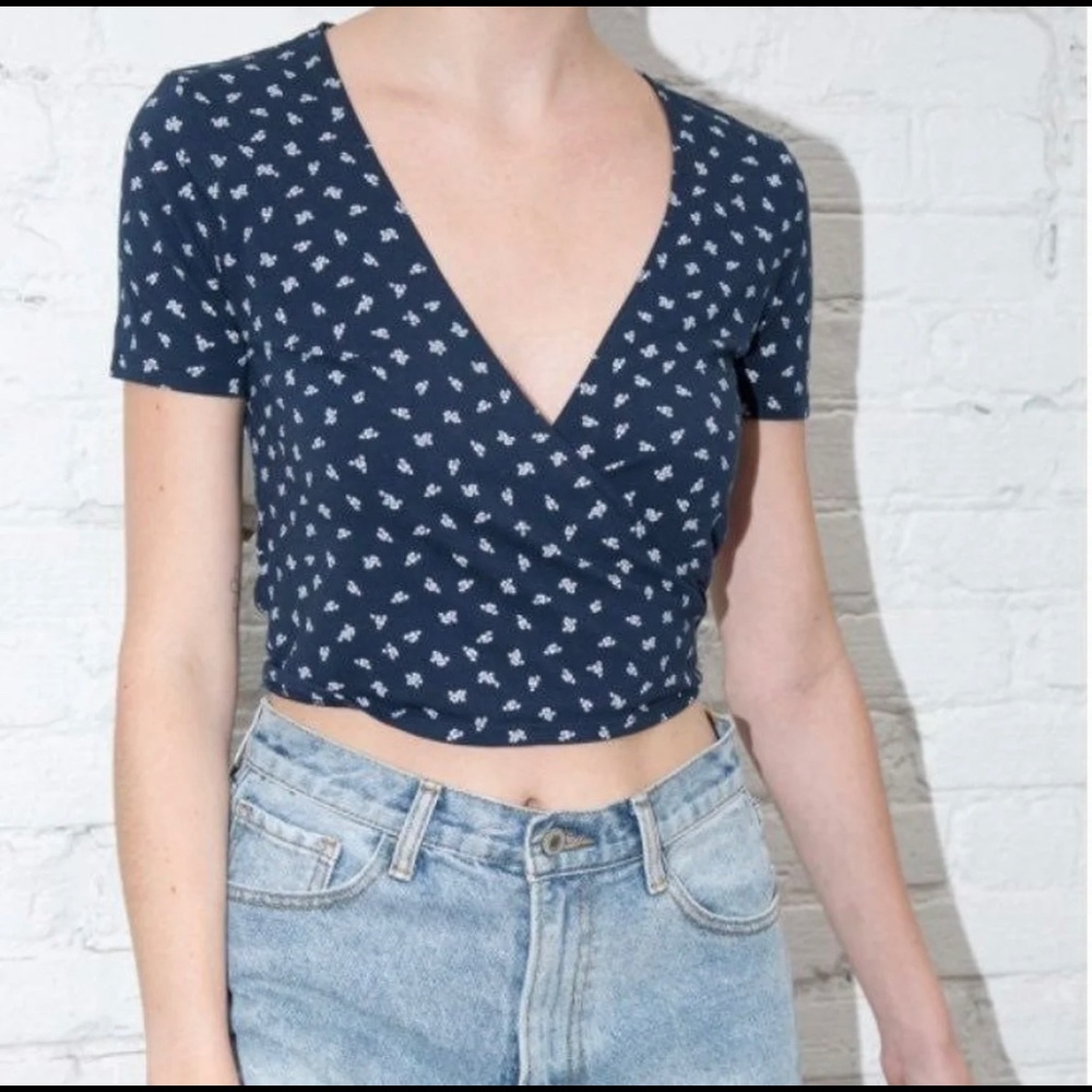 Brandy Melville Floral Wrap Top
